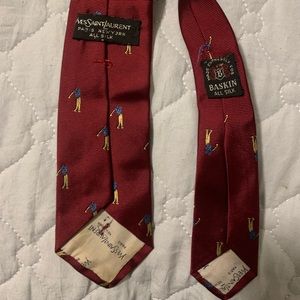 Vintage YSL Red Golfers Tie